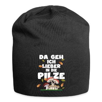 pilze sammeln herbst natur pilzsammler pilzzeit - Jersey-Beanie - Schwarz - Vorne