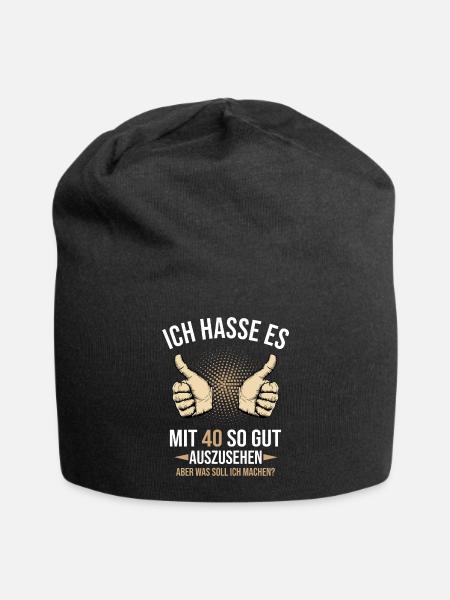 40. Geburtstag Damen Herren 40 Jahre - Jersey-Beanie - Schwarz