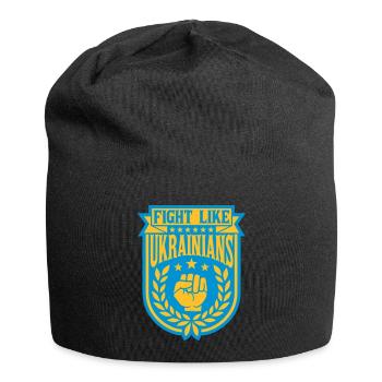 fight like ukrainians quote - Jersey Beanie - black - Front