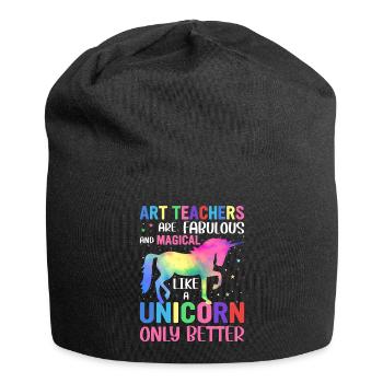 Kunstlehrer sind fabelhaft und magisch wie Einhorn - Jersey-Beanie - Schwarz - Vorne