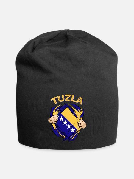Stolzer Bosnier Bosniaks Tuzla Bosnien - Jersey-Beanie - Schwarz