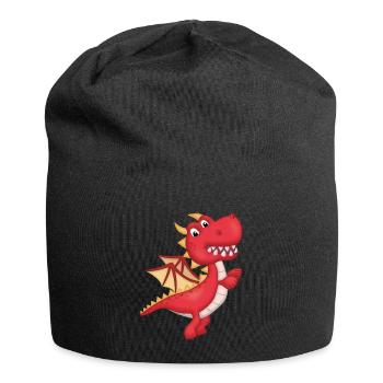 Malin petit Dragon rouge - Bonnet en jersey - noir - Devant