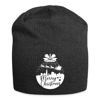 Weihnachten Schneeball Santa Sleigh Frohe Weihnachten Geschenk - Jersey-Beanie - Anthrazit - Vorne