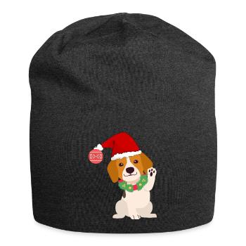 Beagle de Noël - Bonnet en jersey - charbon - Devant
