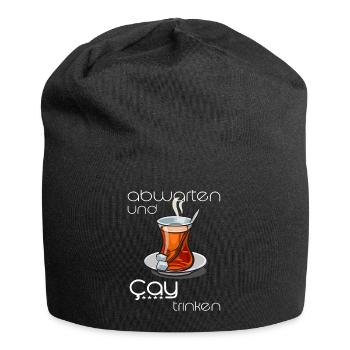 Lustig Motiv Cay Trinken und abwarten - Jersey-Beanie - Schwarz - Vorne