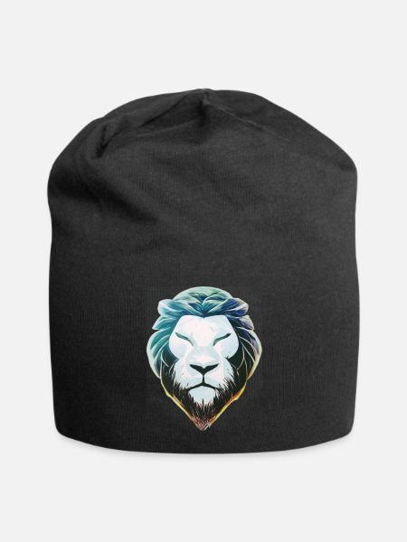 Löwe - Jersey-Beanie - Schwarz