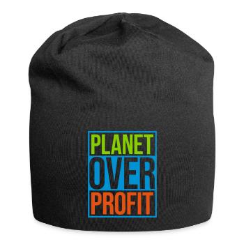 Planète sur le devis de profit - Bonnet en jersey - noir - Devant