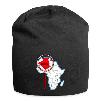 Algerien unter der Lupe - Jersey-Beanie - Schwarz - Vorne