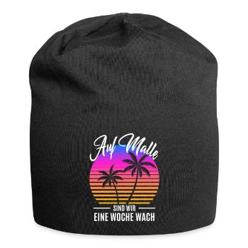 Auf Malle Sind Wir Eine Woche Wach - Saufen - Jersey-Beanie - Schwarz - Vorne
