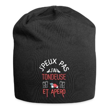 J Peux Pas J Ai Tondeuse et Apéro - Bonnet en jersey - noir - Devant