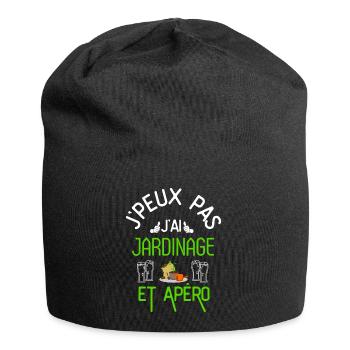 J Peux Pas J Ai Jardinage et Apéro - Bonnet en jersey - noir - Devant