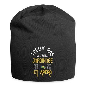 J Peux Pas J Ai Jardinage et Apéro - Bonnet en jersey - noir - Devant