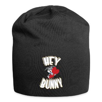 Hey Hase, Zwinkern Sie - Jersey-Beanie - Schwarz - Vorne