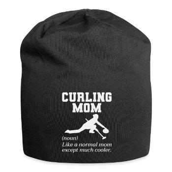 Curling Mama Winter Eissport Curler Muttertag - Jersey-Beanie - Schwarz - Vorne