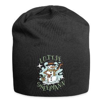 Lüttje Sneeimann Plattdeutsch - Jersey-Beanie - Schwarz - Vorne