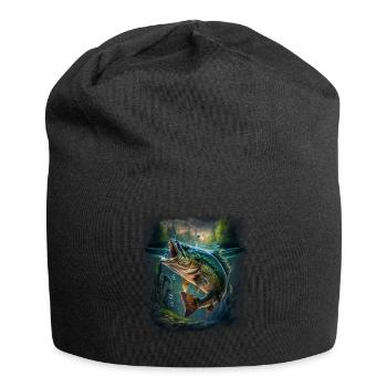Fishing Angler Fishing Rod - Jersey Beanie - black - Front