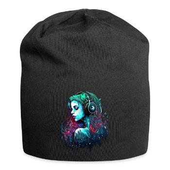 Mermaid, DJ, Path of Water, Beautiful Woman - Jersey Beanie - black - Front