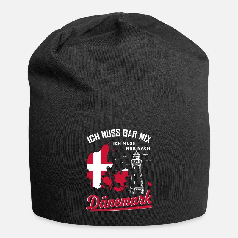 Dänemark - Ich muss gar nix - Jersey-Beanie - Schwarz