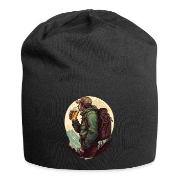 Hikers with beer in the mountains - Jersey Beanie - black - Front