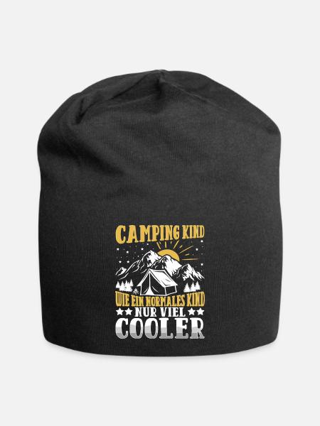 CAMPING KIND WIE EIN NORMALES KIND NUR VIEL COOLER - Jersey-Beanie - Schwarz