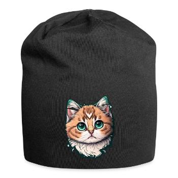 Old-fashioned cat - Jersey Beanie - black - Front