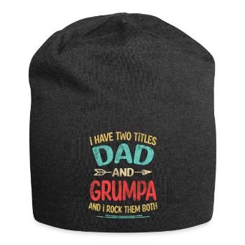 I Have Two Titles Dad And Grumpa I Rock Them Both - Jersey Beanie - charcoal grey - Front