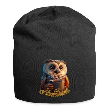 Nachteule - Jersey-Beanie - Schwarz - Vorne
