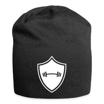 Hantel Gewichte Wappen - Jersey-Beanie - Schwarz - Vorne