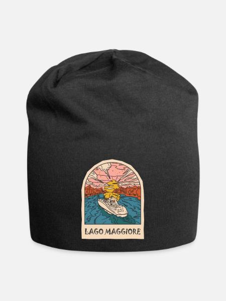 Lago Maggiore Urlaub Piemont Tessin Italien - Jersey-Beanie - Schwarz