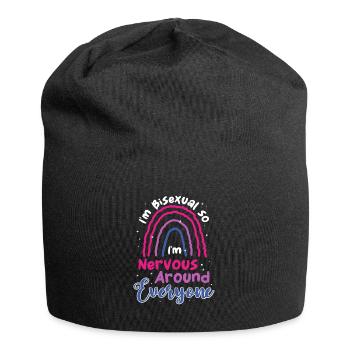 LGBTQ Pride Bisexual Nervous Around Everyone - Jersey Beanie - black - Front