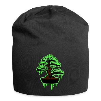 Baum Bonsai Symbol - Jersey-Beanie - Schwarz - Vorne