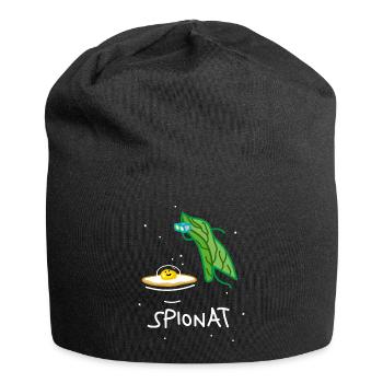 Spinat im Universum - Jersey-Beanie - Schwarz - Vorne