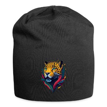 Joli jaguar abstrait - Bonnet en jersey - noir - Devant