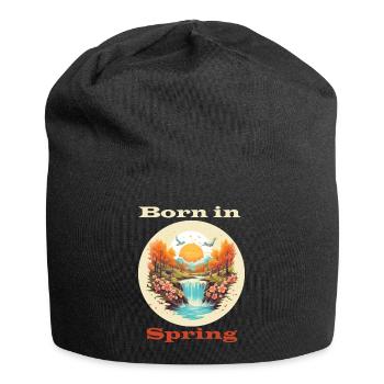 Né au printemps - Bonnet en jersey - noir - Devant