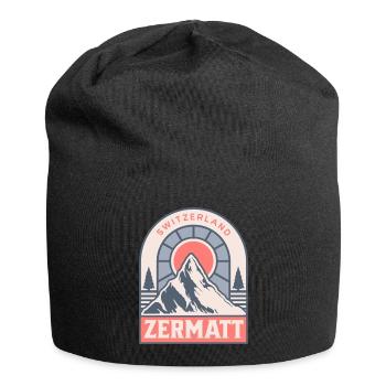 Zermatt Switzerland Retro Ski - Jersey Beanie - black - Front