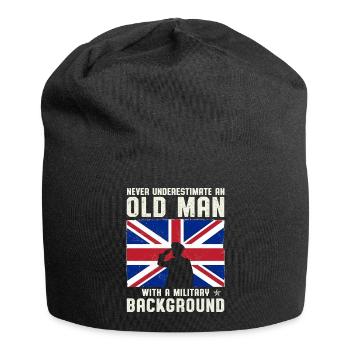 Never Underestimate An Old Man With A Military - Jersey Beanie - black - Front