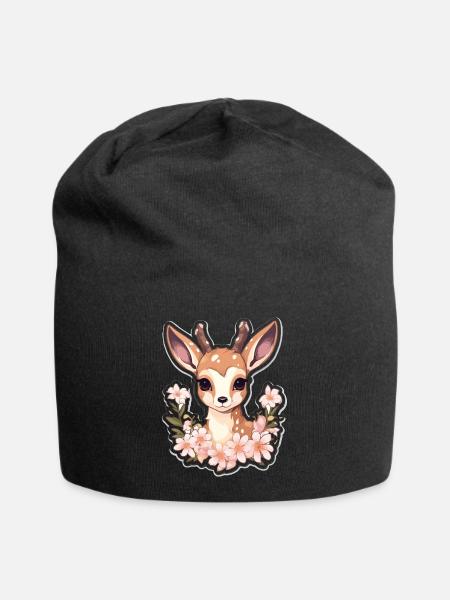 Reh - Jersey-Beanie - Schwarz