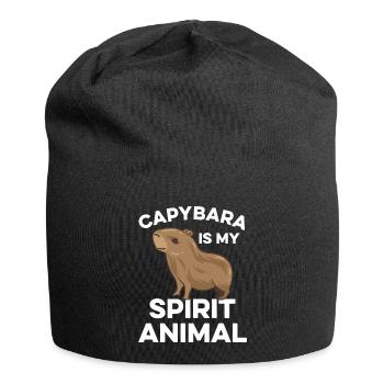 Capybara Zootier Design - Jersey-Beanie - Schwarz - Vorne