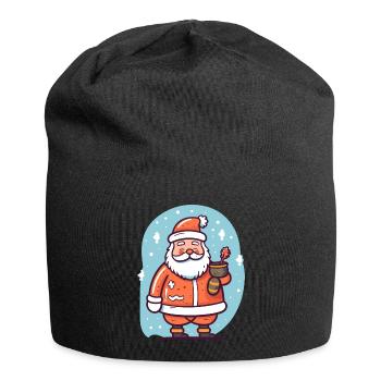 Santa Claus im Schnee - Jersey-Beanie - Schwarz - Vorne