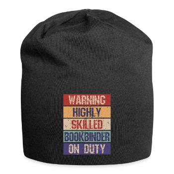 Funny Bookbinder Highly Skilled - Jersey Beanie - black - Front