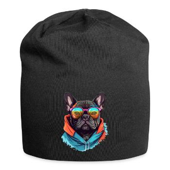 City companion: the ghost of the French bulldog - Jersey Beanie - black - Front