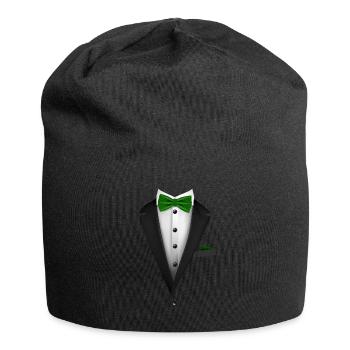 Tuxedo with a Green Bowtie For Weddings And - Jersey Beanie - black - Front