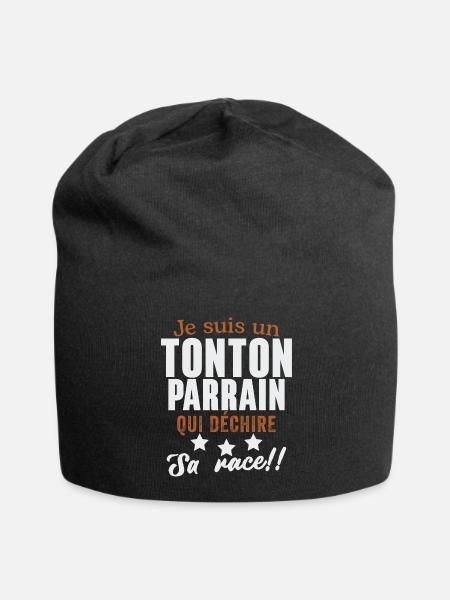 Je suis un tonton parrain qui déchire cadeau - Bonnet en jersey - noir