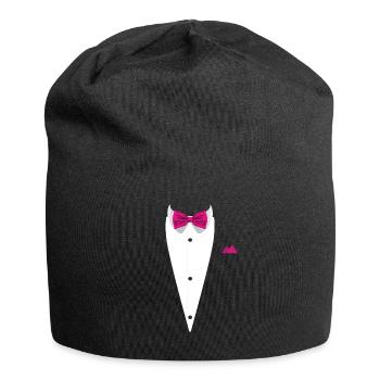 Tuxedo design with Bowtie For Weddings And - Jersey Beanie - black - Front