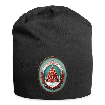 Cabane de Noël - Bonnet en jersey - noir - Devant
