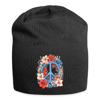 Signe de paix - Bonnet en jersey - noir - Devant