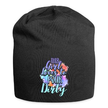 Cette fille aime verser sale - Bonnet en jersey - noir - Devant