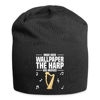 Harfe Musikinstrument Harfenist Orchester Geschenk - Jersey-Beanie - Schwarz - Vorne