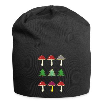 Toadstools and forest - Jersey Beanie - black - Front