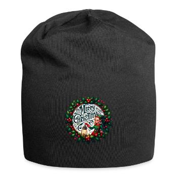 Frohe Weihnachten Design Lustiges Geschenk für Weihnachtsliebhaber - Jersey-Beanie - Schwarz - Vorne
